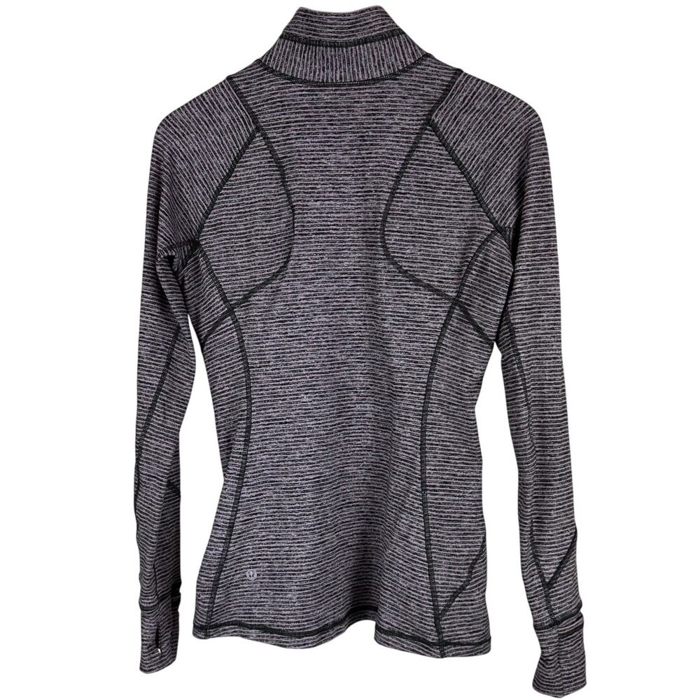 Lululemon Race Your Pace 1/2 Zip Hyper Stripe Mauvelous Heathered Black Size 8 - Picture 3 of 8